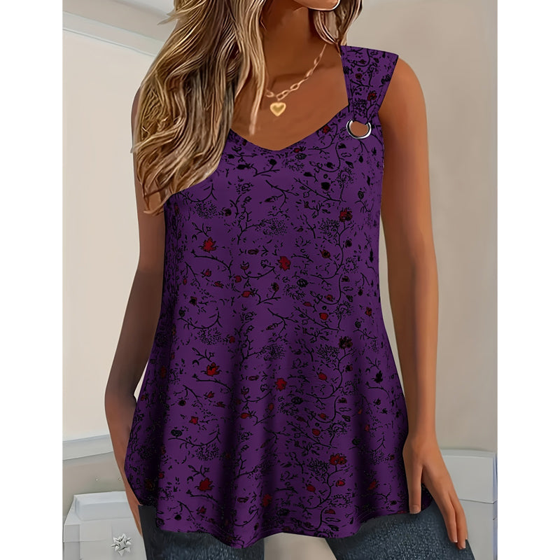 Women's Summer Floral Print Tank Top