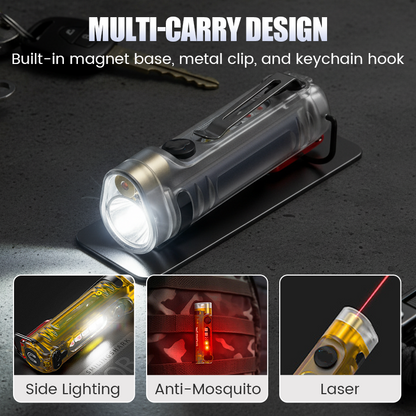 Multi-Functional Rechargeable Mini Keychain Flashlight