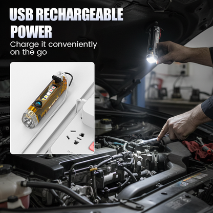 Multi-Functional Rechargeable Mini Keychain Flashlight