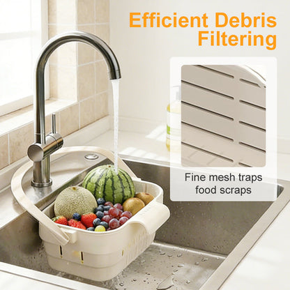 Collapsible Faucet-Hanging Sink Strainer Basket