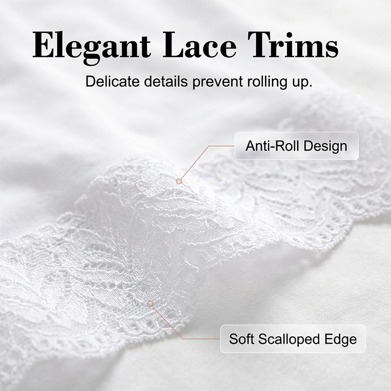 Women's High Waist Safety Shorts with Lace Trim Tummy Control Boy Shorts