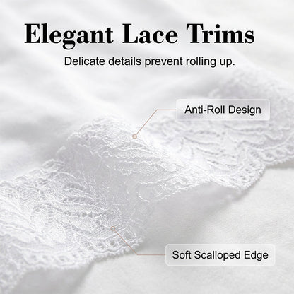 Women's High Waist Safety Shorts with Lace Trim Tummy Control Boy Shorts