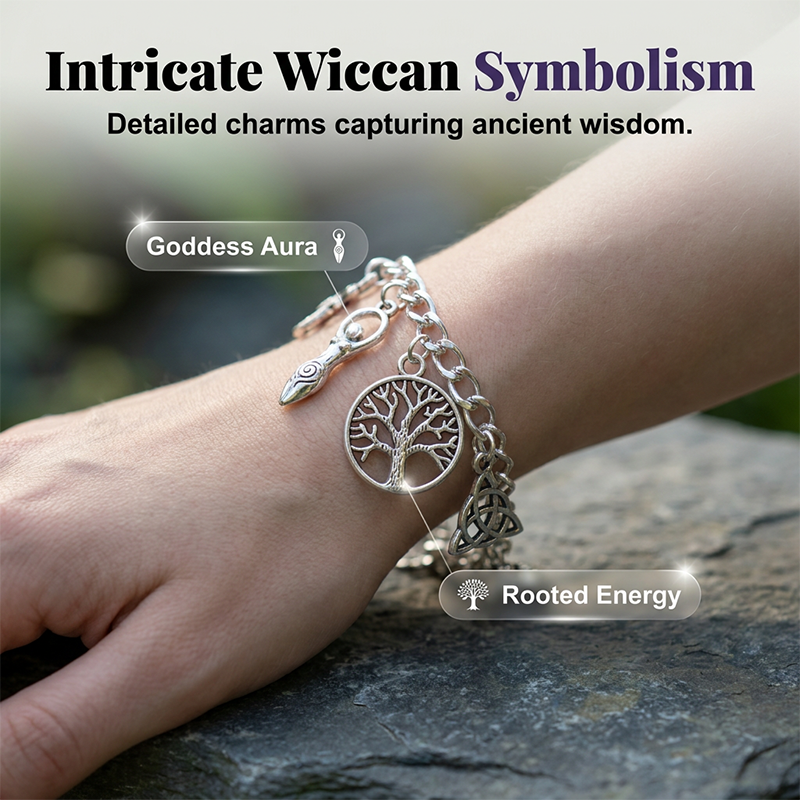 Vintage Pagan Charm Bracelet for Women