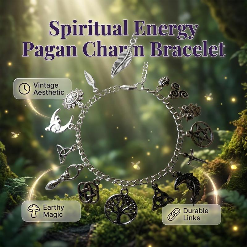 Vintage Pagan Charm Bracelet for Women
