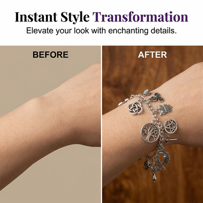 Vintage Pagan Charm Bracelet for Women