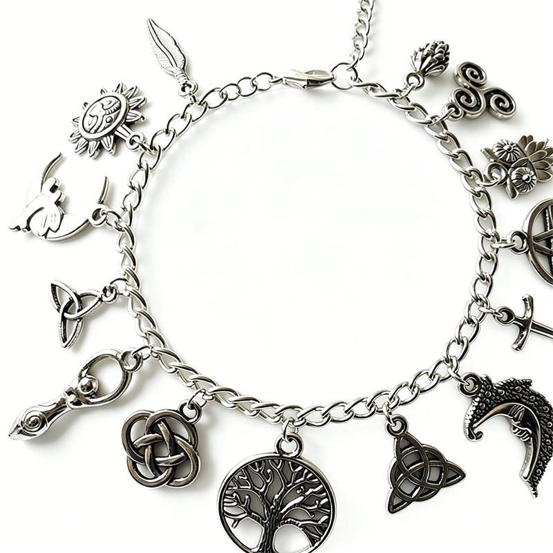 Vintage Pagan Charm Bracelet for Women