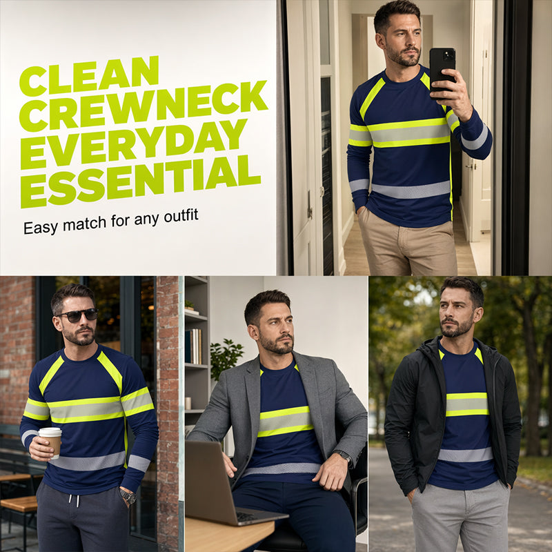 Crewneck Color Block Long Sleeve T-Shirt