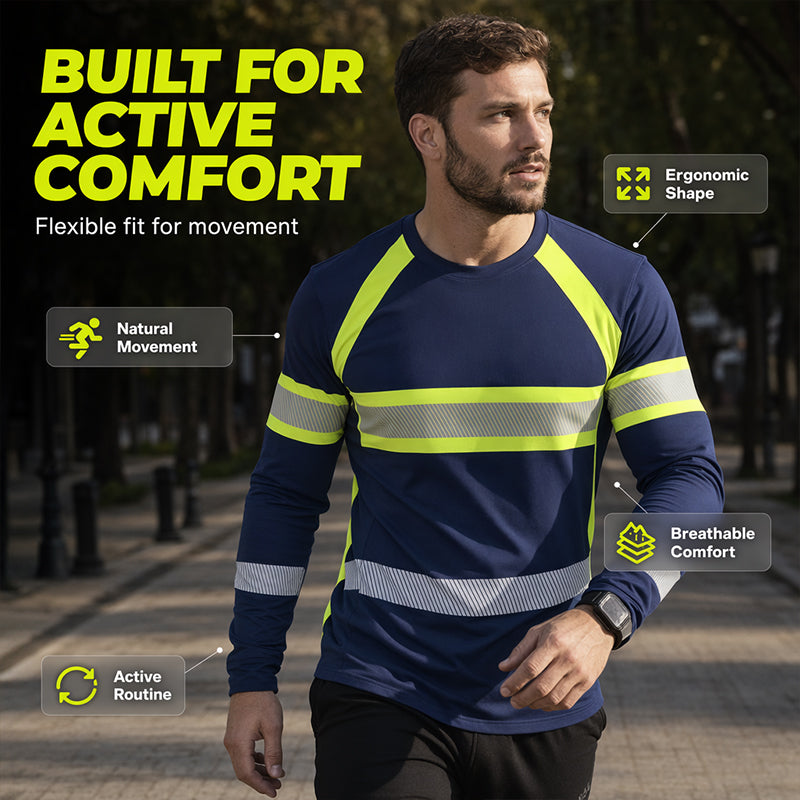 Crewneck Color Block Long Sleeve T-Shirt