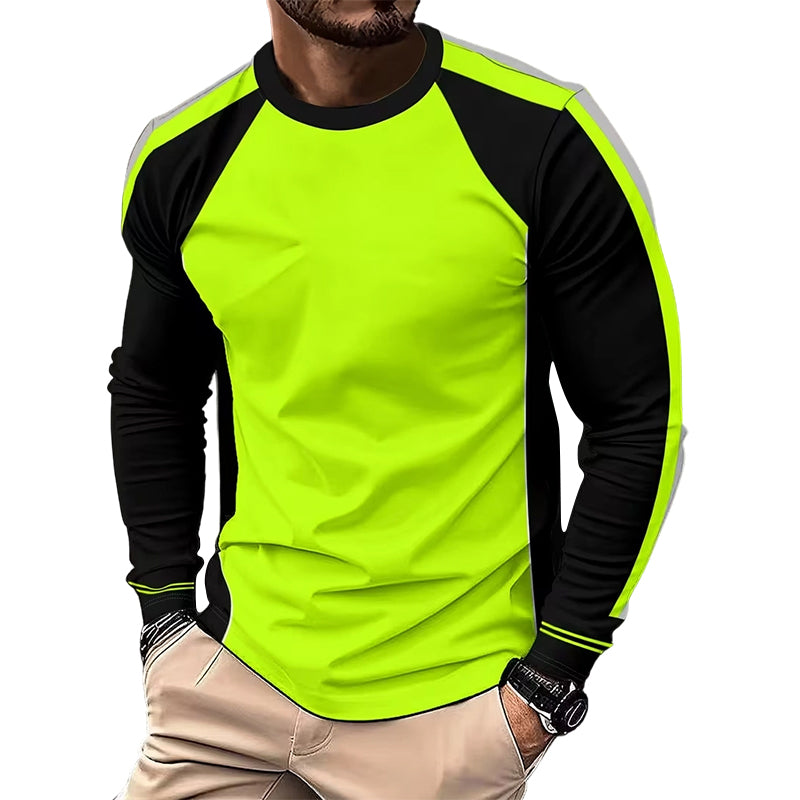 Crewneck Color Block Long Sleeve T-Shirt