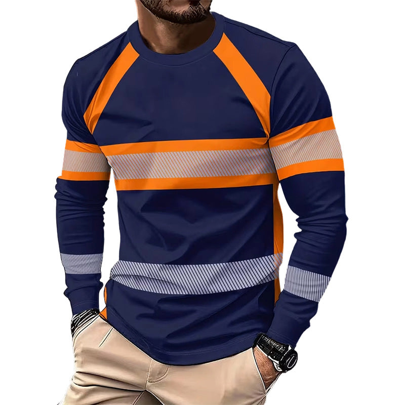 Crewneck Color Block Long Sleeve T-Shirt