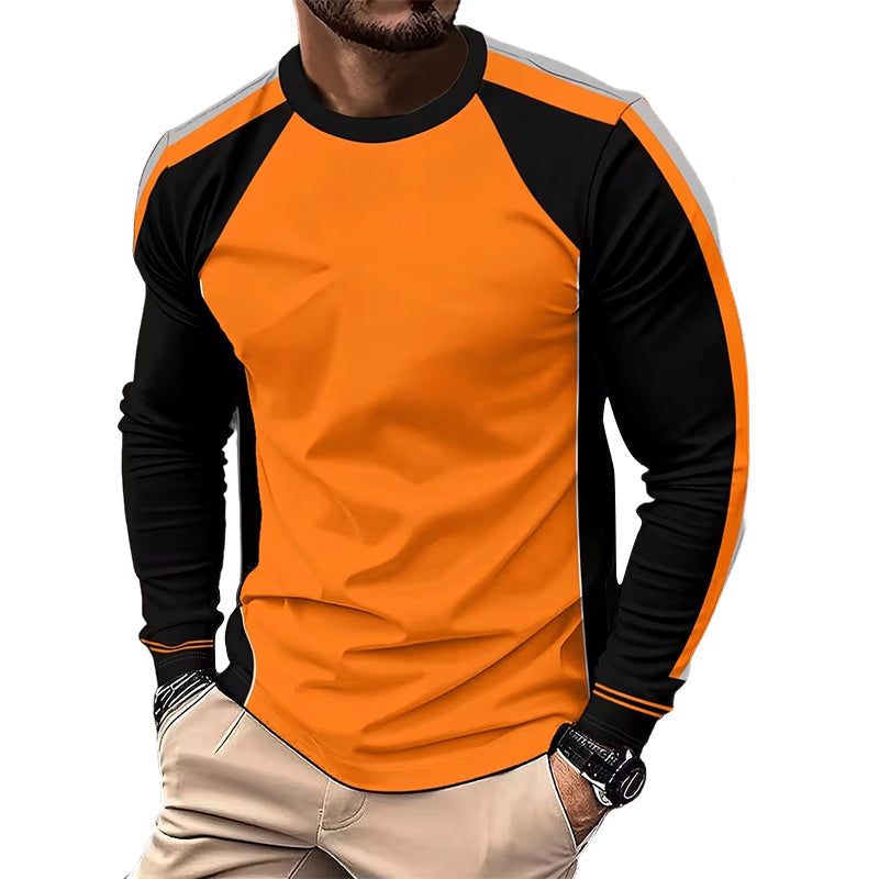 Crewneck Color Block Long Sleeve T-Shirt