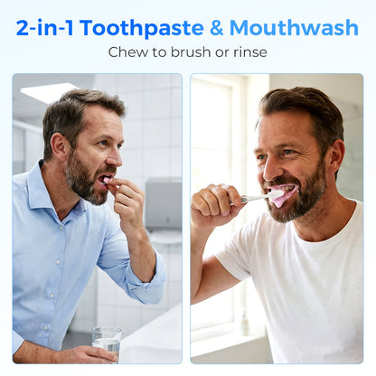 Portable Chewable Toothpaste Tablets for Fresh Breath - 30 Pack