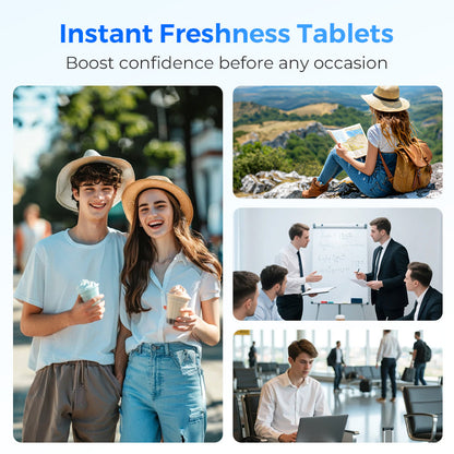 Portable Chewable Toothpaste Tablets for Fresh Breath - 30 Pack