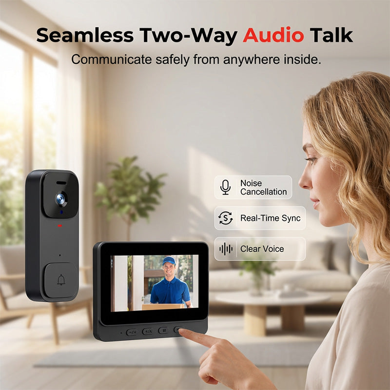 Smart Video Doorbell with 4.3" Display Screen