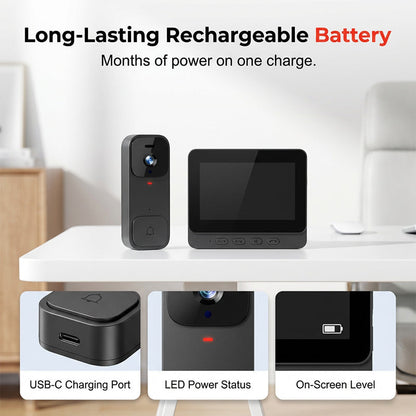 Smart Video Doorbell with 4.3" Display Screen