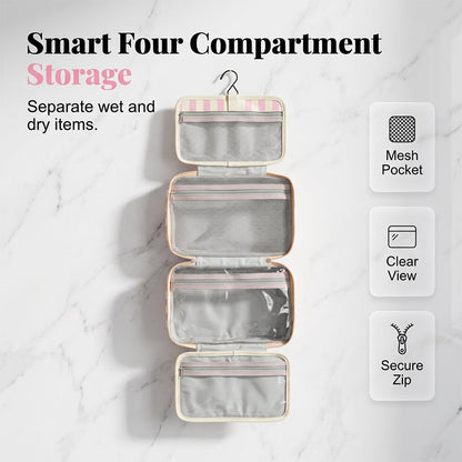 Striped Hanging Travel Toiletry Bag