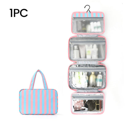 Striped Hanging Travel Toiletry Bag