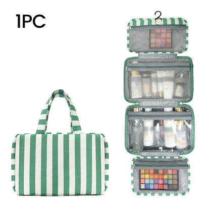 Striped Hanging Travel Toiletry Bag