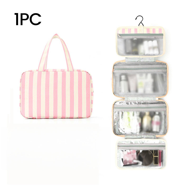 Striped Hanging Travel Toiletry Bag