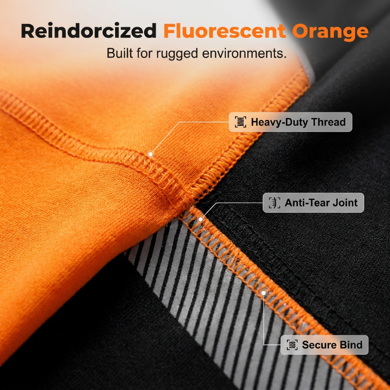 Men’s Fluorescent Color Block Athletic Shirt Outdoor Safety Tee