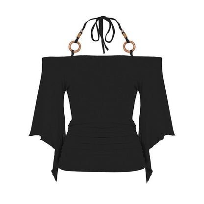 Women's Off-the-Shoulder Halter Neck Top