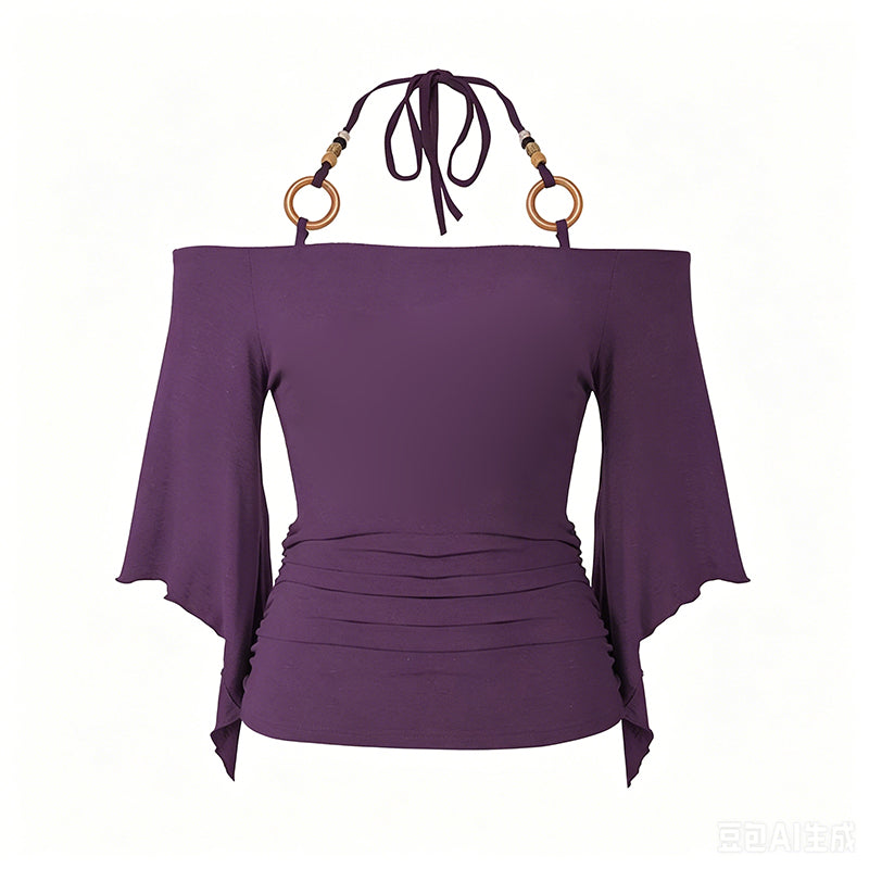 Women's Off-the-Shoulder Halter Neck Top
