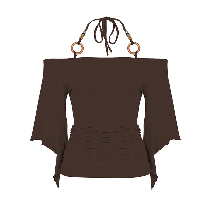 Women's Off-the-Shoulder Halter Neck Top