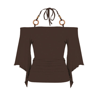 Women's Off-the-Shoulder Halter Neck Top