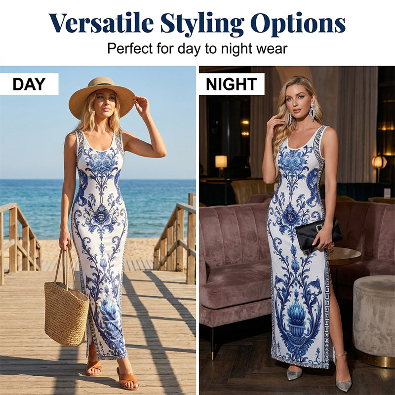 Women's Classic Floral Print Maxi Dress