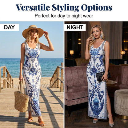 Women's Classic Floral Print Maxi Dress