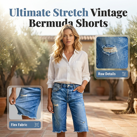 Women’s Casual Distressed Denim Bermuda Shorts
