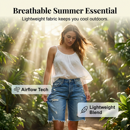 Women’s Casual Distressed Denim Bermuda Shorts