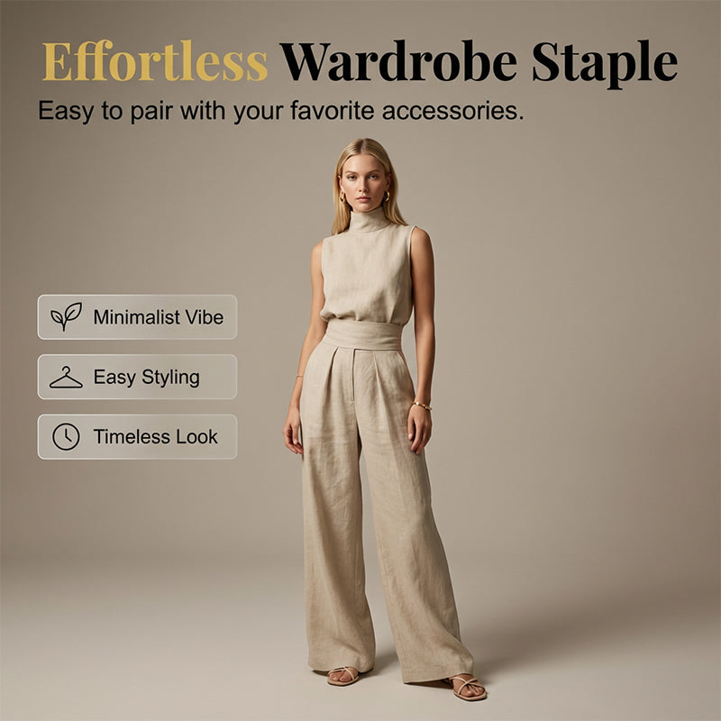 Top & Wide-Leg Pant 2-Piece Set