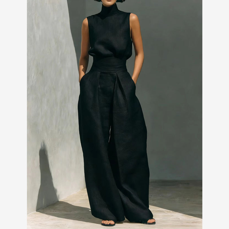 Top & Wide-Leg Pant 2-Piece Set