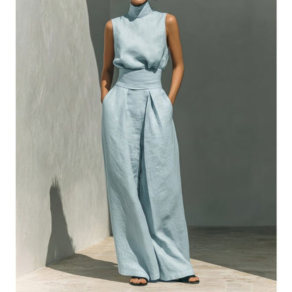 Top & Wide-Leg Pant 2-Piece Set