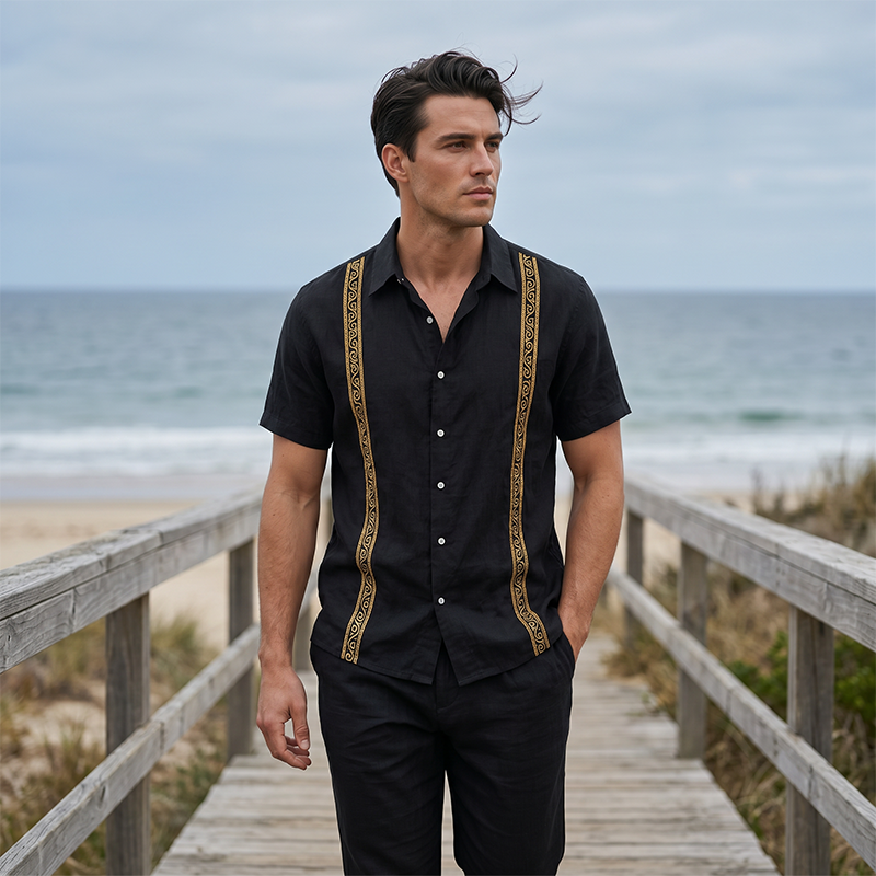 Men's Breathable Shirt & Pants 2-Piece Set