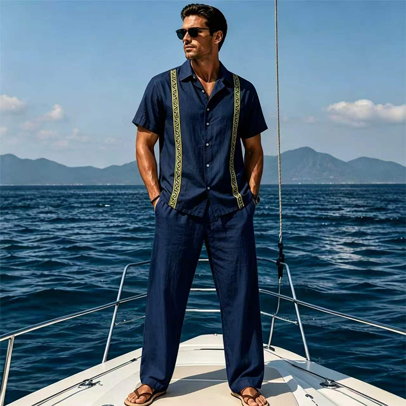 Men's Breathable Shirt & Pants 2-Piece Set