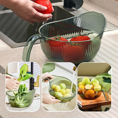 Multipurpose Rice Washing Bowl Strainer with Handle