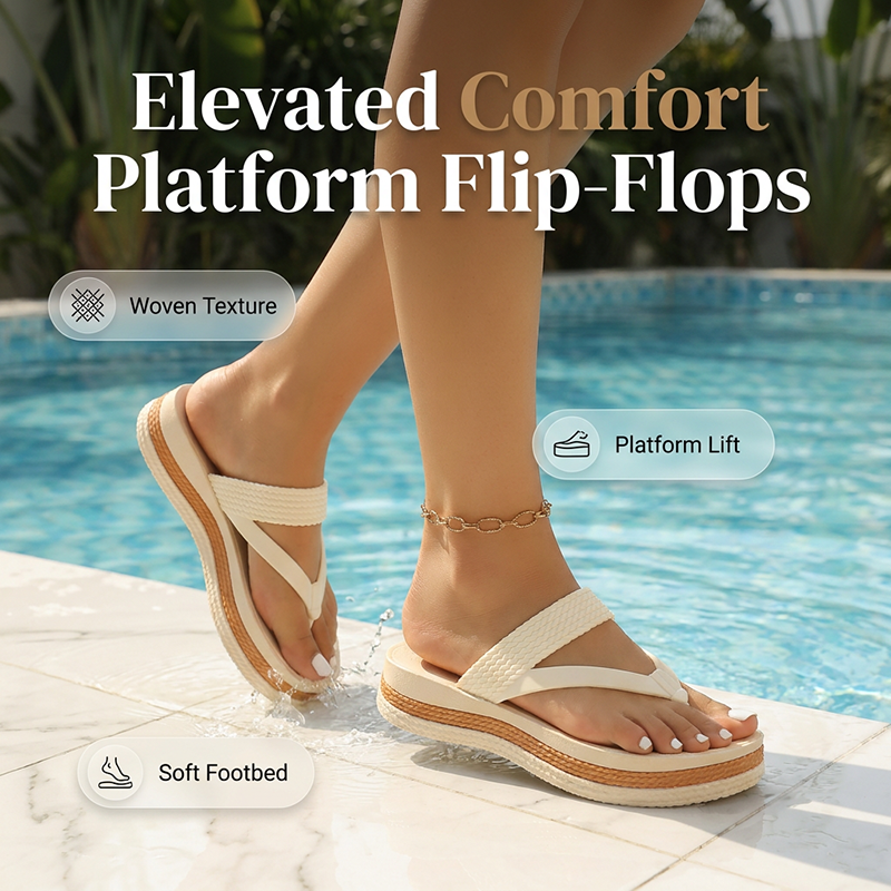 Women's Woven Strap Platform Flip-Flops