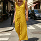 Women's Sleeveless V-Neck Button-Front Jumpsuit