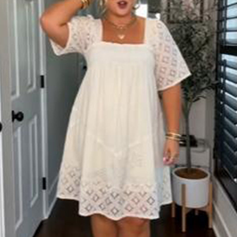 Women's Square Neck Smocked Dress
