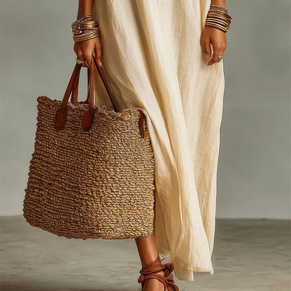 Women’s Minimalist Solid Color Maxi Dress