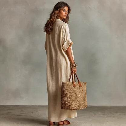 Women’s Minimalist Solid Color Maxi Dress