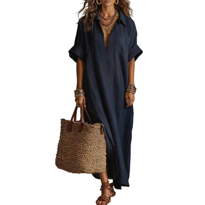 Women’s Minimalist Solid Color Maxi Dress