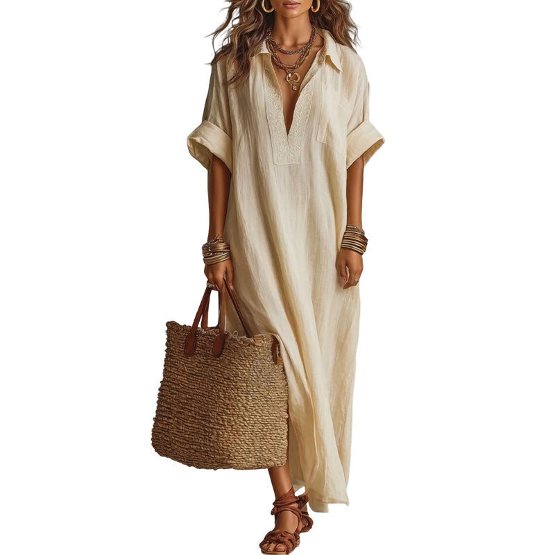 Women’s Minimalist Solid Color Maxi Dress