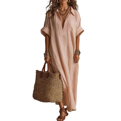 Women’s Minimalist Solid Color Maxi Dress