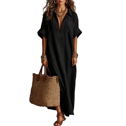 Women’s Minimalist Solid Color Maxi Dress