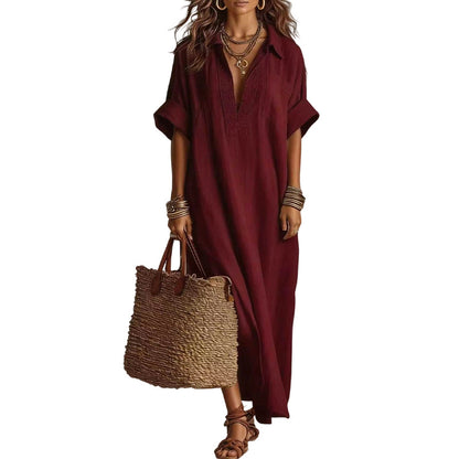 Women’s Minimalist Solid Color Maxi Dress