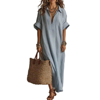 Women’s Minimalist Solid Color Maxi Dress
