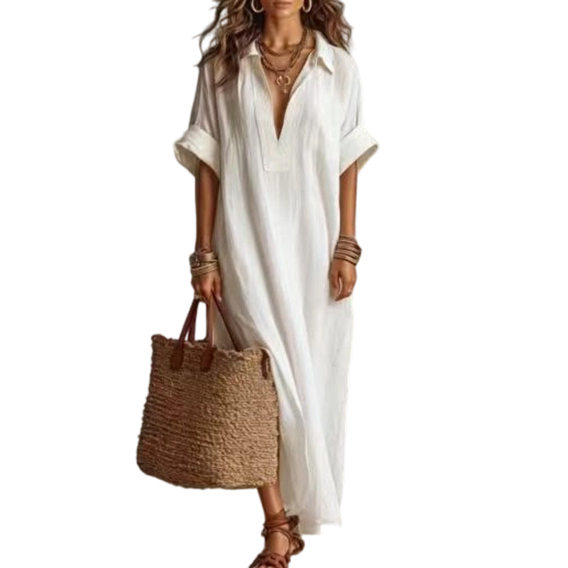 Women’s Minimalist Solid Color Maxi Dress
